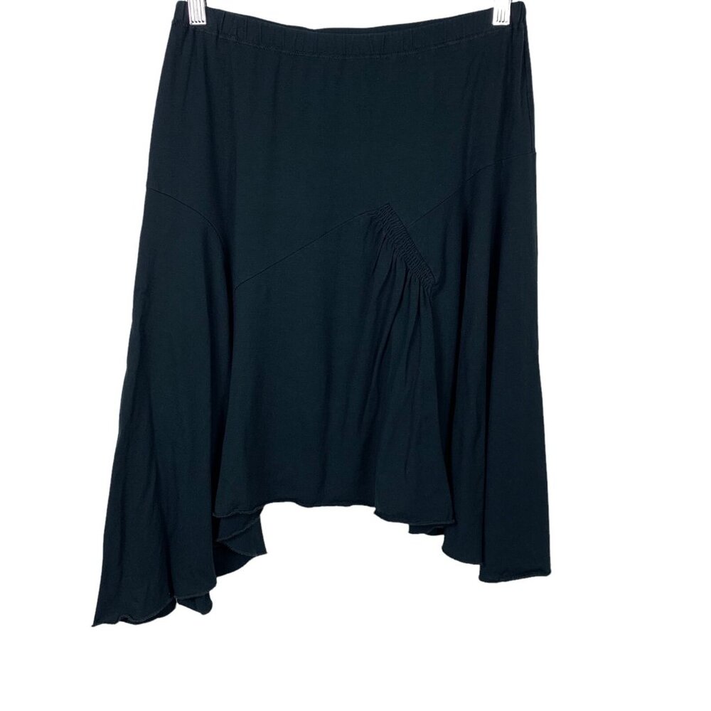 CC Outlaw Size Medium Skirt Black A Line High Low Elastic Waist Stretch Womens